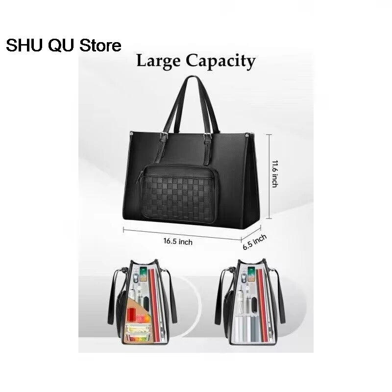 Women's 2-in-1 Tote Bag with Lunch Compartment – 15.6 Inch Work Tote Bag and Insulated Lunch Bag Combo