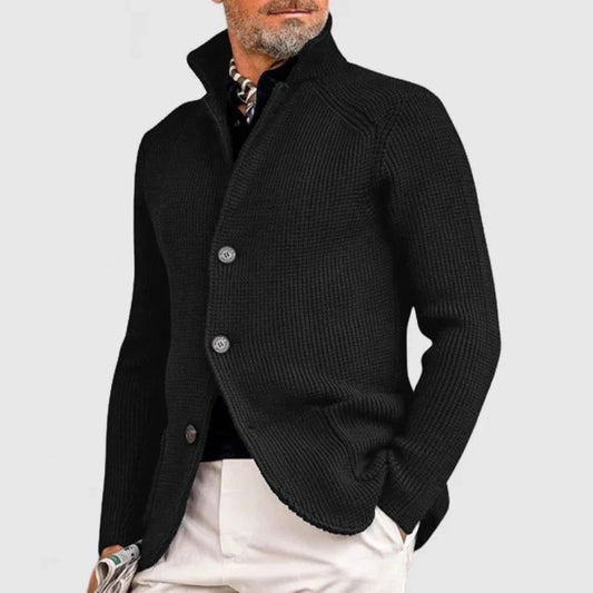 Men's Chunky Knit Cardigan – V-Neck Oversized Knitted Cardigan Sweater for Casual & Layered Looks
