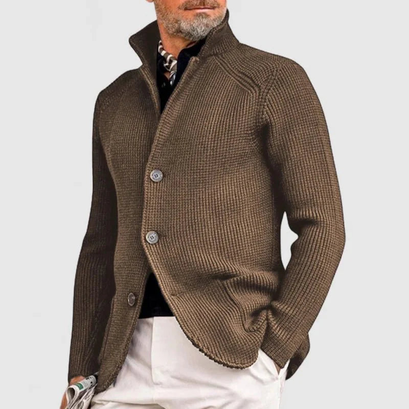 Men's Chunky Knit Cardigan – V-Neck Oversized Knitted Cardigan Sweater for Casual & Layered Looks