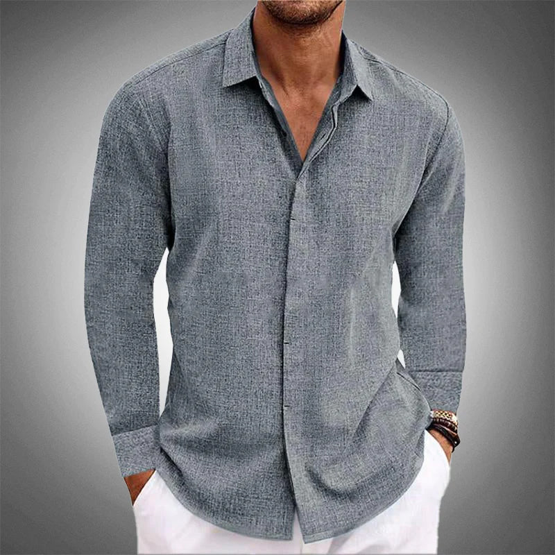 Casual Comfort | Men's Shirt with Relaxed Fit & Spread Collar | Versatile Style for Everyday Wear