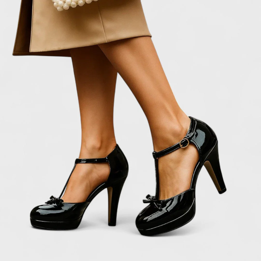 Darlene | Women's Black Heels with Cushioned Insole & Stable Heel | Stylish Comfort for All-Day Wear