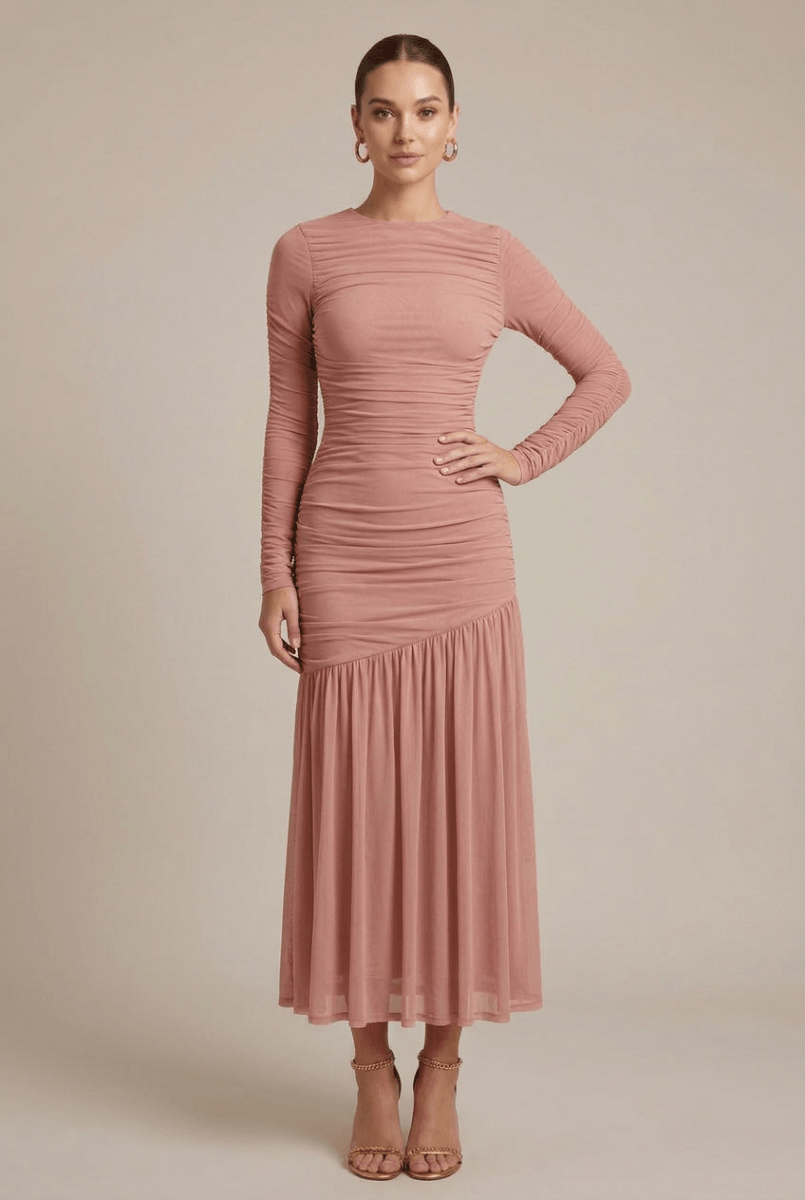 Elegant Collection | Women's Maxi Dress with Ruched Design | Flattering Silhouette for Casual and Evening Wear