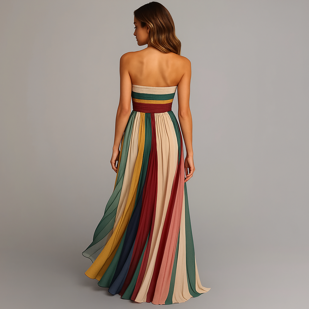 Elegant Maxi Dress | Pleated Design with Jewel Tones for Stunning Holiday Style