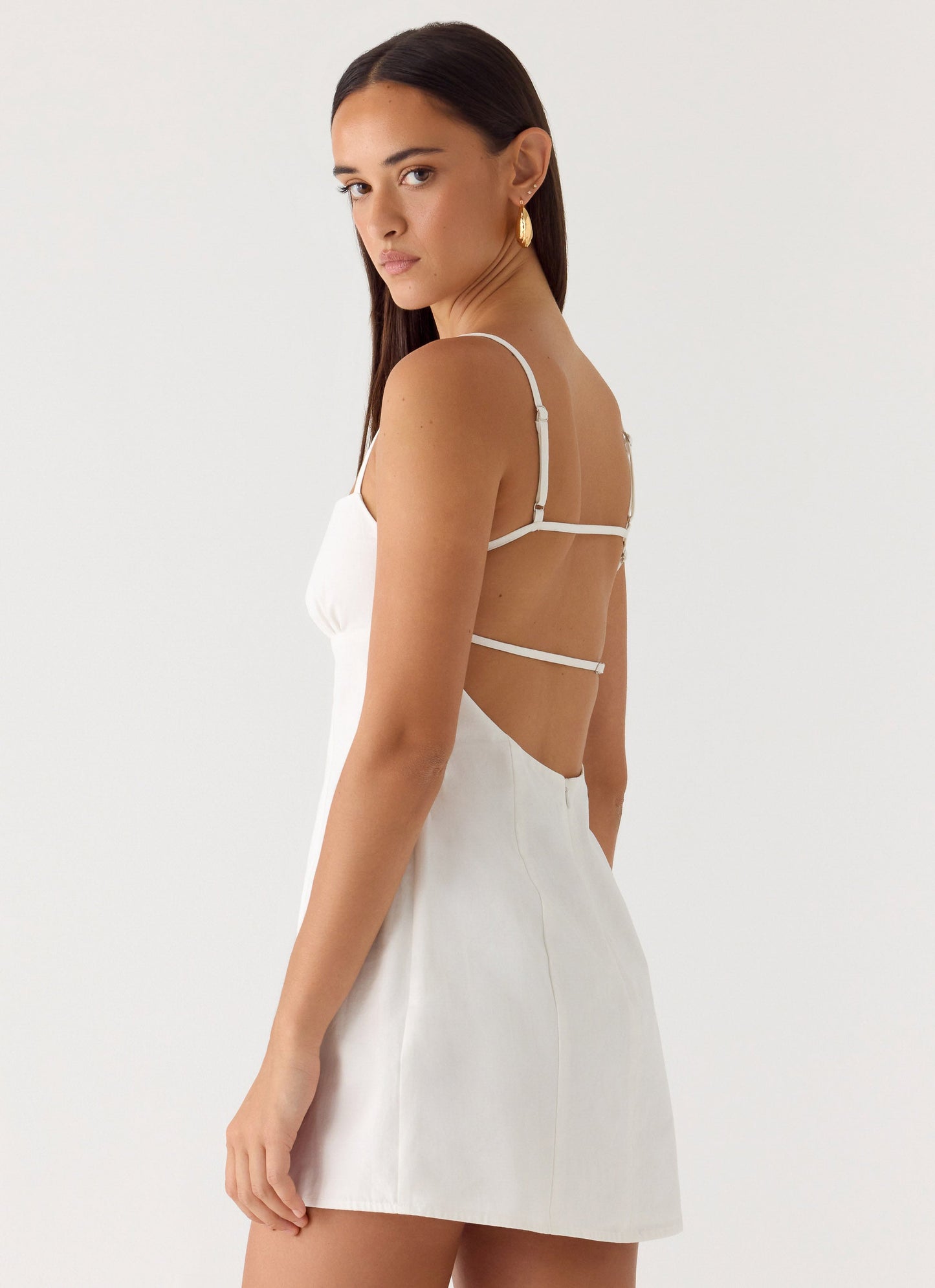 Elegant Mini Dress | Adjustable Straps & Bust Gathering for Effortless Style