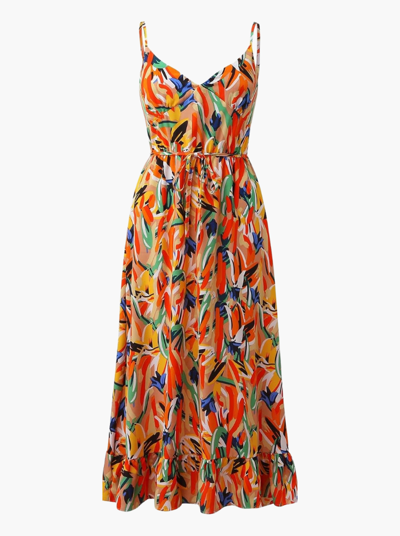Arabella Floral Spaghetti Strap Midi Dress | Premium Summer Dress