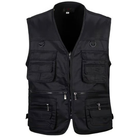 Men's Fishing Vest – Lightweight Multi-Pocket Outdoor Utility Vest with D-Ring Attachments