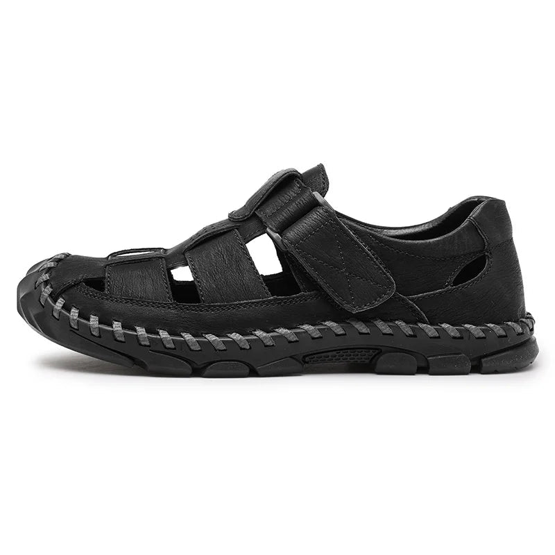 Men's Fisherman Sandals – Closed Toe Cutout Hook Strap Sandals with Thick Tread Outsole for Outdoor & Casual Wear