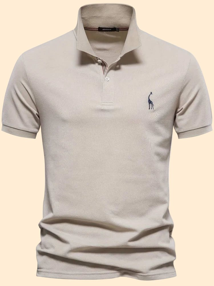 Men's Classic Polo Shirt – Short Sleeve Embroidered Logo Straight Cut