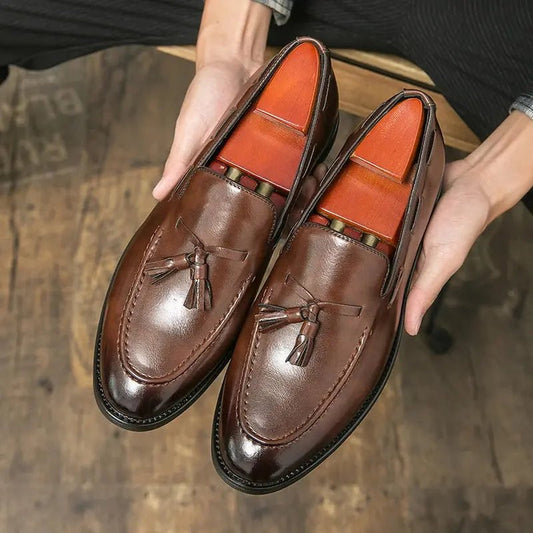 Men's Tassel Loafers β Slip-On Dress Loafers with Tassel Detail & Low Heel for Casual & Smart Casual Wear