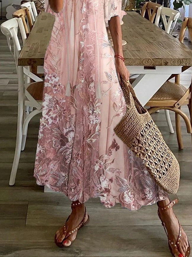 Clara Floral Maxi Casual Summer Dress | Premium Day Dress
