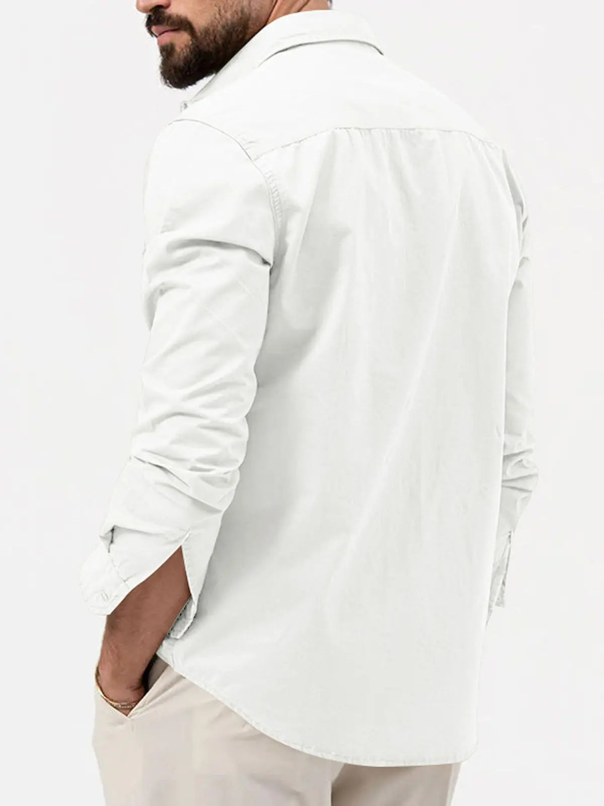 Utility Pocket Shirt | Men's Long Sleeve with Dual Chest Pockets | Versatile Style for Everyday Wear
