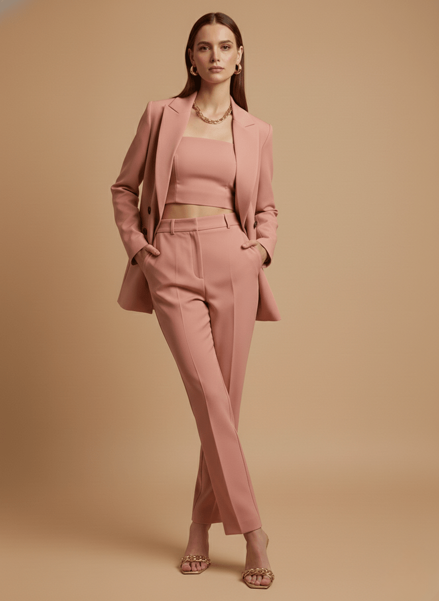 Women's Longline Single-Breasted Blazer & Straight-Leg Suit – Tailored