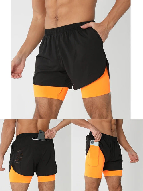 Activewear Essentials | Men's 2-in-1 Sports Shorts with Quick Dry Fabric | Versatile Athletic Shorts for Gym and Swim