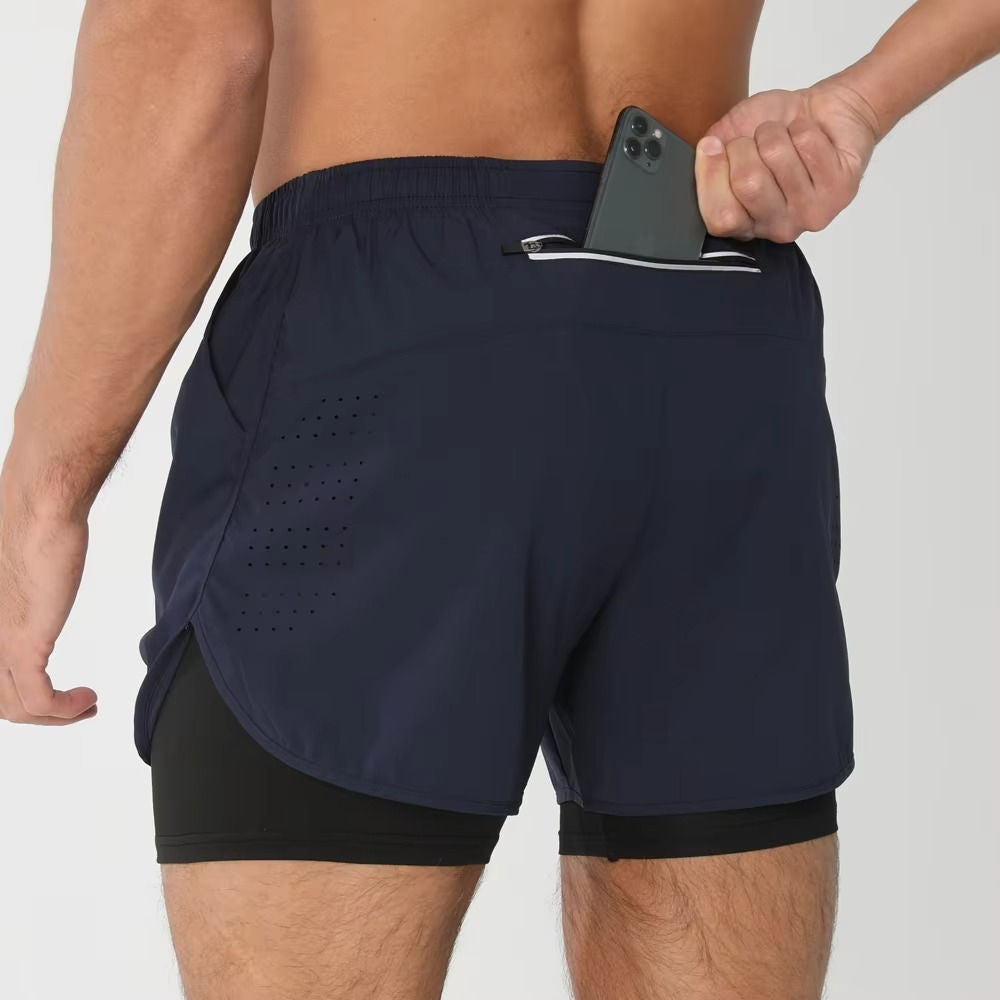 Activewear Essentials | Men's 2-in-1 Sports Shorts with Quick Dry Fabric | Versatile Athletic Shorts for Gym and Swim