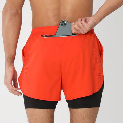 Activewear Essentials | Men's 2-in-1 Sports Shorts with Quick Dry Fabric | Versatile Athletic Shorts for Gym and Swim