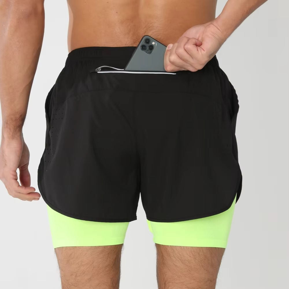 Activewear Essentials | Men's 2-in-1 Sports Shorts with Quick Dry Fabric | Versatile Athletic Shorts for Gym and Swim