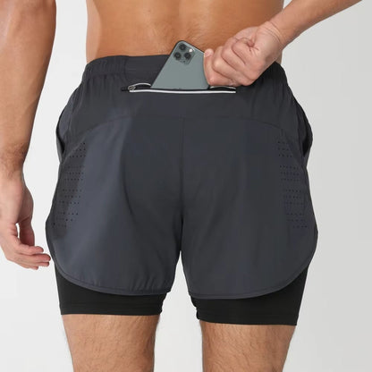 Activewear Essentials | Men's 2-in-1 Sports Shorts with Quick Dry Fabric | Versatile Athletic Shorts for Gym and Swim
