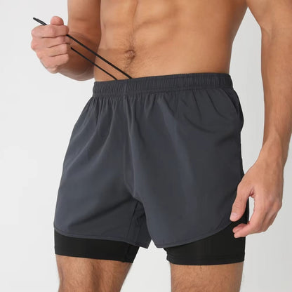 Activewear Essentials | Men's 2-in-1 Sports Shorts with Quick Dry Fabric | Versatile Athletic Shorts for Gym and Swim