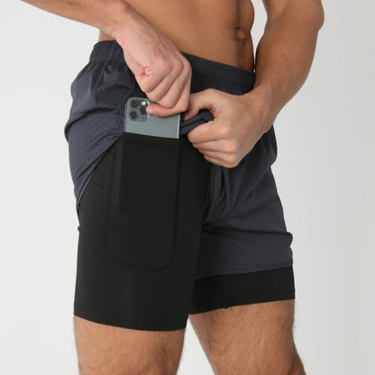 Activewear Essentials | Men's 2-in-1 Sports Shorts with Quick Dry Fabric | Versatile Athletic Shorts for Gym and Swim