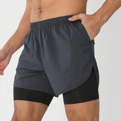 Activewear Essentials | Men's 2-in-1 Sports Shorts with Quick Dry Fabric | Versatile Athletic Shorts for Gym and Swim