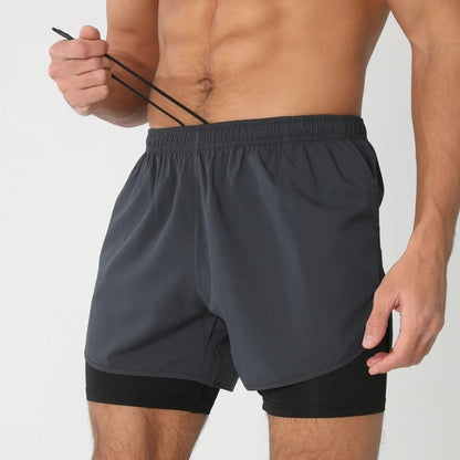 Activewear Essentials | Men's 2-in-1 Sports Shorts with Quick Dry Fabric | Versatile Athletic Shorts for Gym and Swim
