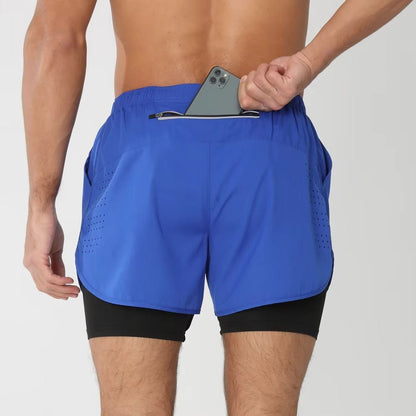 Activewear Essentials | Men's 2-in-1 Sports Shorts with Quick Dry Fabric | Versatile Athletic Shorts for Gym and Swim