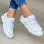 Solène™ Women's Orthopedic Sneakers — Cushioned Support with Gold Accent Detail