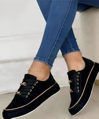 Solène™ Women's Orthopedic Sneakers — Cushioned Support with Gold Accent Detail