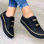 Solène™ Women's Orthopedic Sneakers — Cushioned Support with Gold Accent Detail