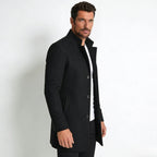 Piere™ Men's Stand Collar Wool-Blend Overcoat — Slim Fit