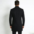 Piere™ Men's Stand Collar Wool-Blend Overcoat — Slim Fit