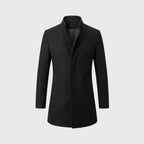 Piere™ Men's Stand Collar Wool-Blend Overcoat — Slim Fit