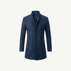 Piere™ Men's Stand Collar Wool-Blend Overcoat — Slim Fit