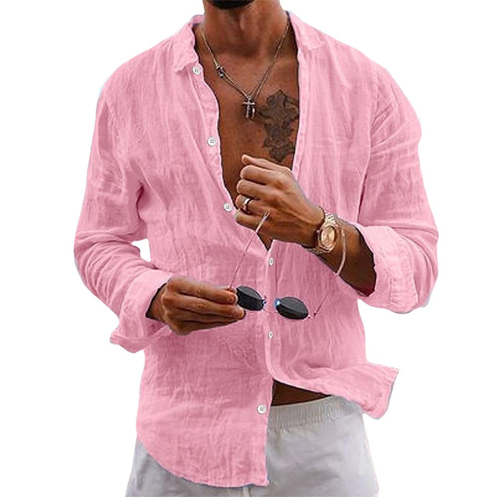 Men's Organic Cotton Shirt – Casual Long Sleeve Button-Up Shirt in Soft Natural Fabric