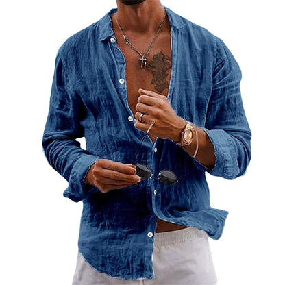 Men's Organic Cotton Shirt – Casual Long Sleeve Button-Up Shirt in Soft Natural Fabric