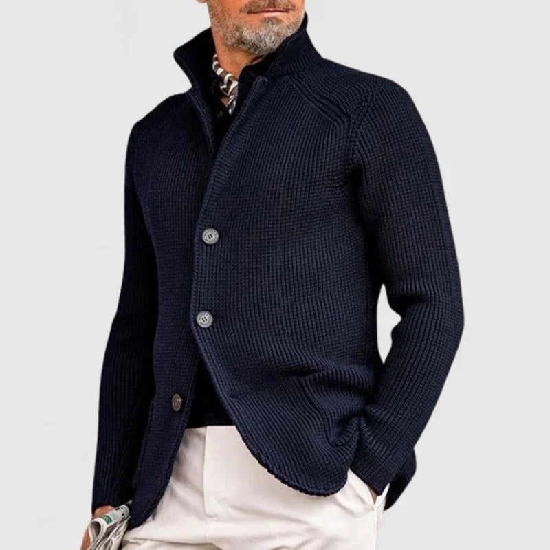 Men's Chunky Knit Cardigan – V-Neck Oversized Knitted Cardigan Sweater for Casual & Layered Looks