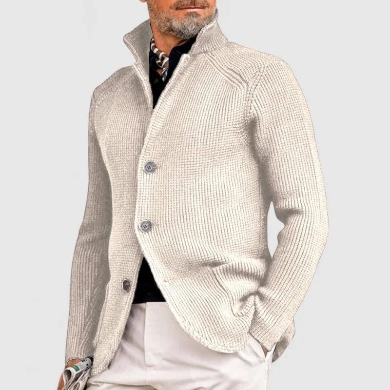 Men's Chunky Knit Cardigan – V-Neck Oversized Knitted Cardigan Sweater for Casual & Layered Looks