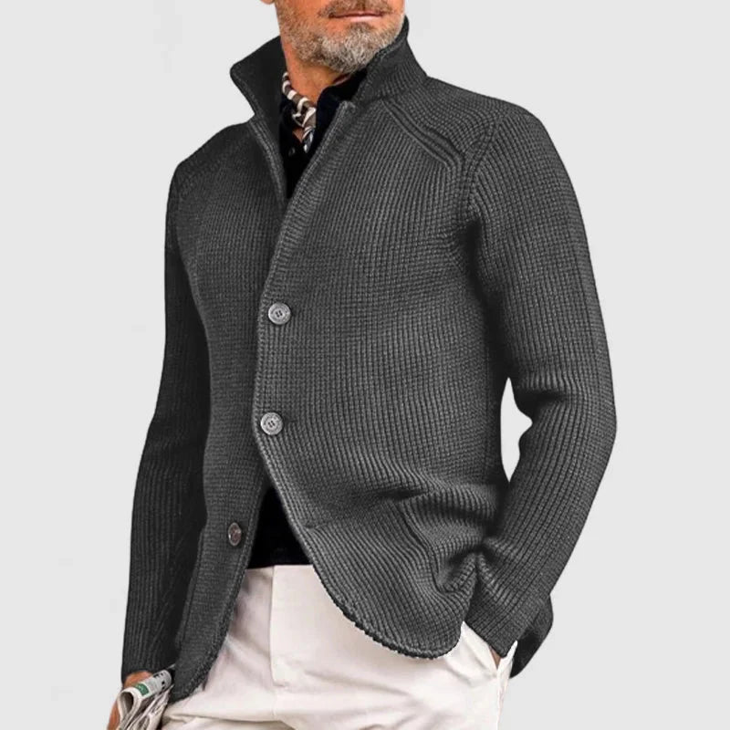 Men's Chunky Knit Cardigan – V-Neck Oversized Knitted Cardigan Sweater for Casual & Layered Looks