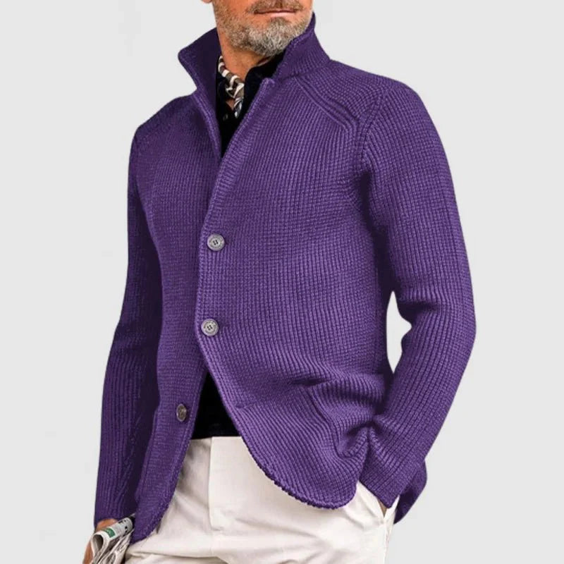 Men's Chunky Knit Cardigan – V-Neck Oversized Knitted Cardigan Sweater for Casual & Layered Looks