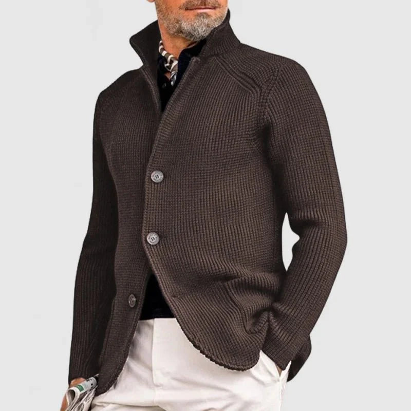 Men's Chunky Knit Cardigan – V-Neck Oversized Knitted Cardigan Sweater for Casual & Layered Looks