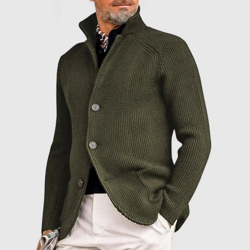 Men's Chunky Knit Cardigan – V-Neck Oversized Knitted Cardigan Sweater for Casual & Layered Looks