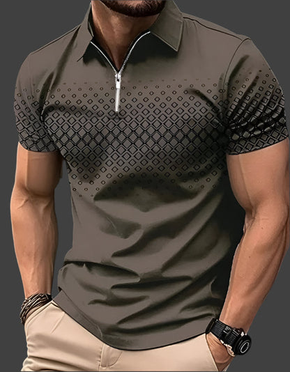 Men's Pique Polo Shirt – Short Sleeve Cotton Polo with Collar & Tennis Tail Hem for Casual & Golf Wear