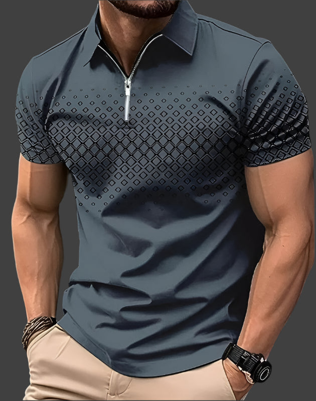 Men's Pique Polo Shirt – Short Sleeve Cotton Polo with Collar & Tennis Tail Hem for Casual & Golf Wear