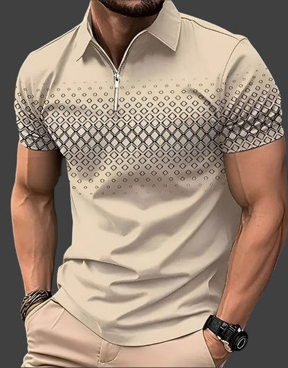 Men's Pique Polo Shirt – Short Sleeve Cotton Polo with Collar & Tennis Tail Hem for Casual & Golf Wear