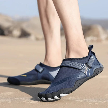 Men's Water Shoes – Lightweight Aqua Shoes with Velcro Strap & Non-Slip Sole for Beach & Outdoor