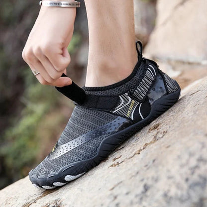 Men's Water Shoes – Lightweight Aqua Shoes with Velcro Strap & Non-Slip Sole for Beach & Outdoor