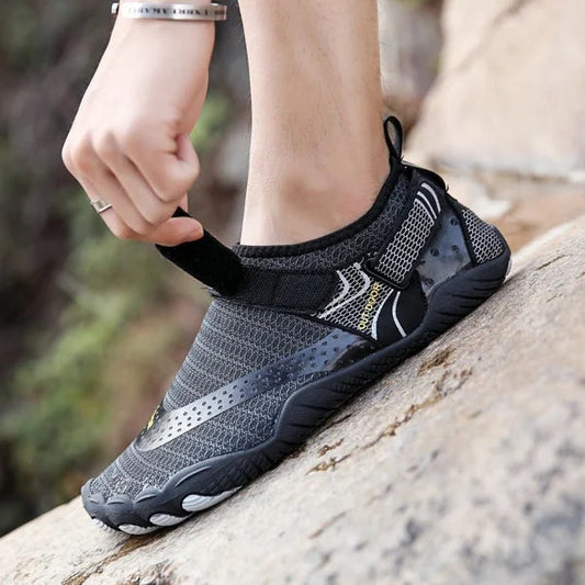 Men's Water Shoes – Lightweight Aqua Shoes with Velcro Strap & Non-Slip Sole for Beach & Outdoor
