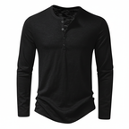 Men's Premium Long Sleeve Henley Shirt | Classic Button Placket Casual Crew Neck Top