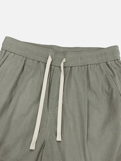 Casual Style | Men's Corduroy Straight Leg Pants with Elastic Waist | Comfortable Fit for Everyday Wear