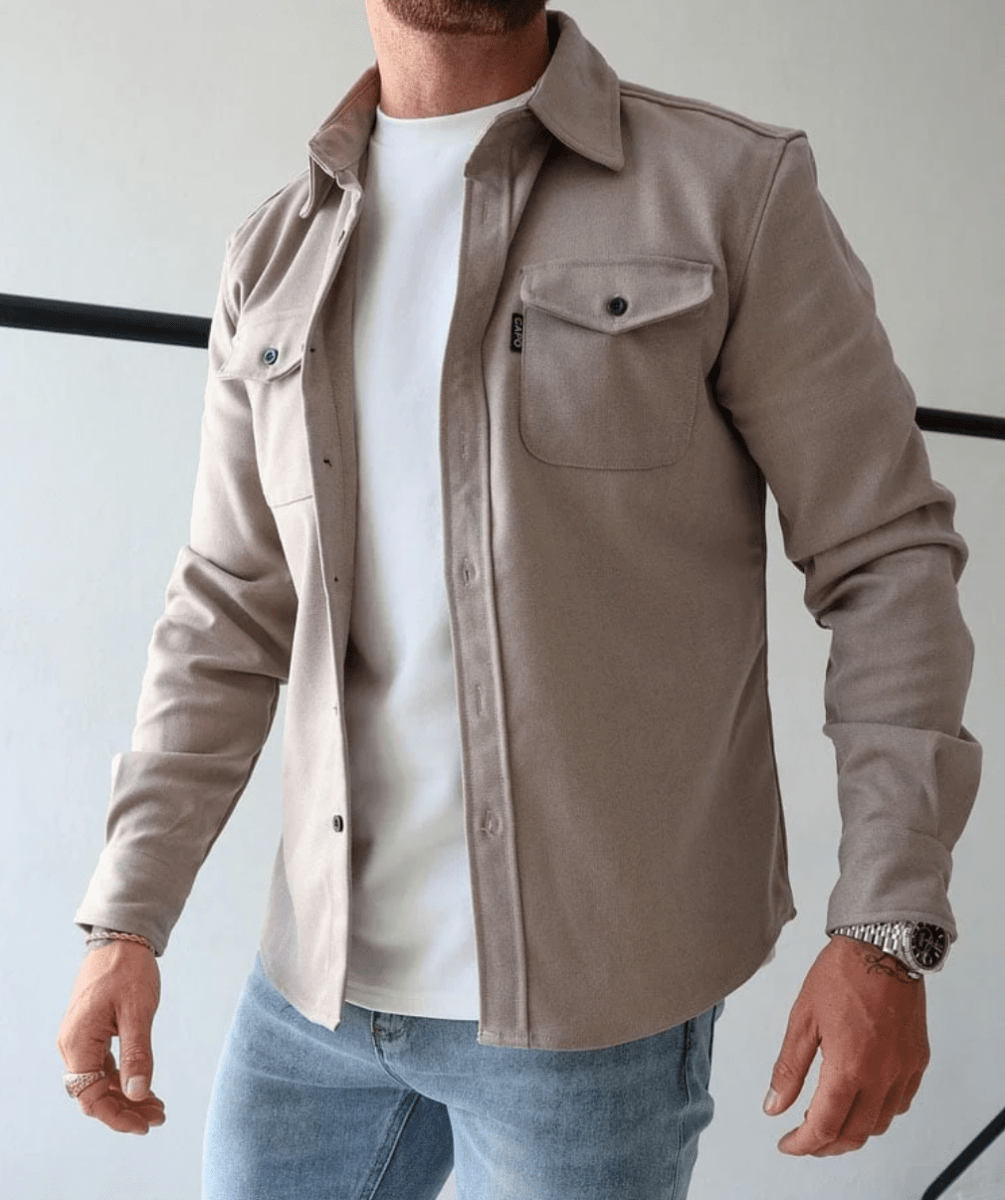 Casual Utility | Men's Jacket with Button-Front Design | Versatile Layering for Everyday Style